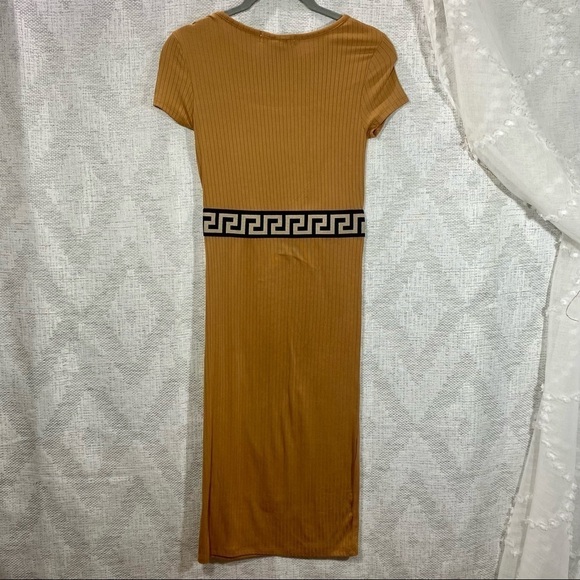 NWT Planet gold tan ribbed bodycon midi dress size S - Picture 3 of 3